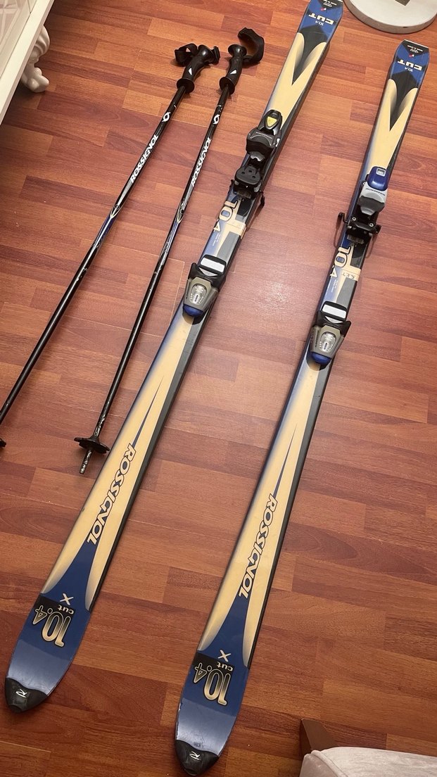 Erkek Mavi Ahşap Klasik Kayak Takımı Rossignol - Görsel 2