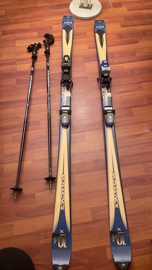 Erkek Mavi Ahşap Klasik Kayak Takımı Rossignol - Görsel 4