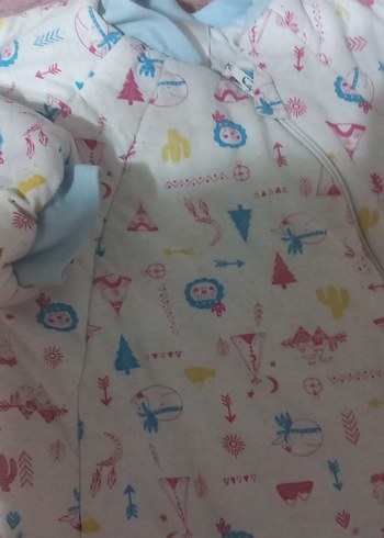 Renkli Desenli Bebek Tulumu Fermuarlı - Görsel 3