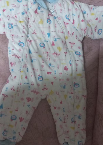 Renkli Desenli Bebek Tulumu Fermuarlı - Görsel 2