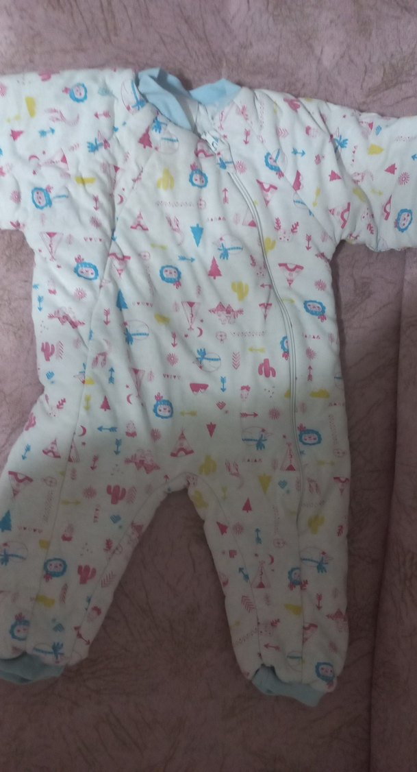 Renkli Desenli Bebek Tulumu Fermuarlı - Görsel 2