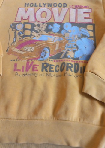 Sarı Baskılı Erkek Sweatshirt - Görsel 4