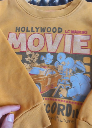 Sarı Baskılı Erkek Sweatshirt - Görsel 5