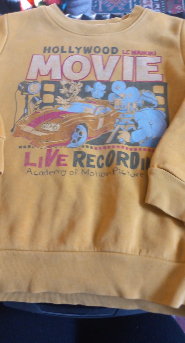 Sarı Baskılı Erkek Sweatshirt - Görsel 4