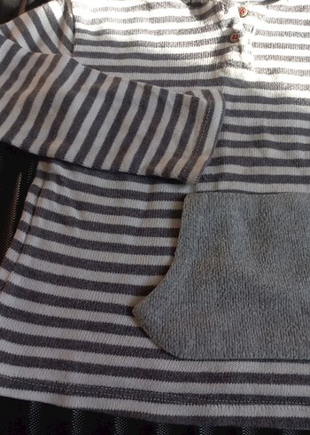 Erkek Çocuk Gri Düğmeli Sweatshirt - Görsel 4