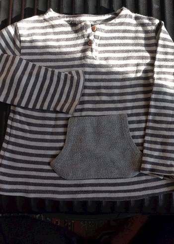 Erkek Çocuk Gri Düğmeli Sweatshirt - Görsel 2