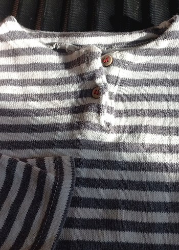 Erkek Çocuk Gri Düğmeli Sweatshirt - Görsel 6