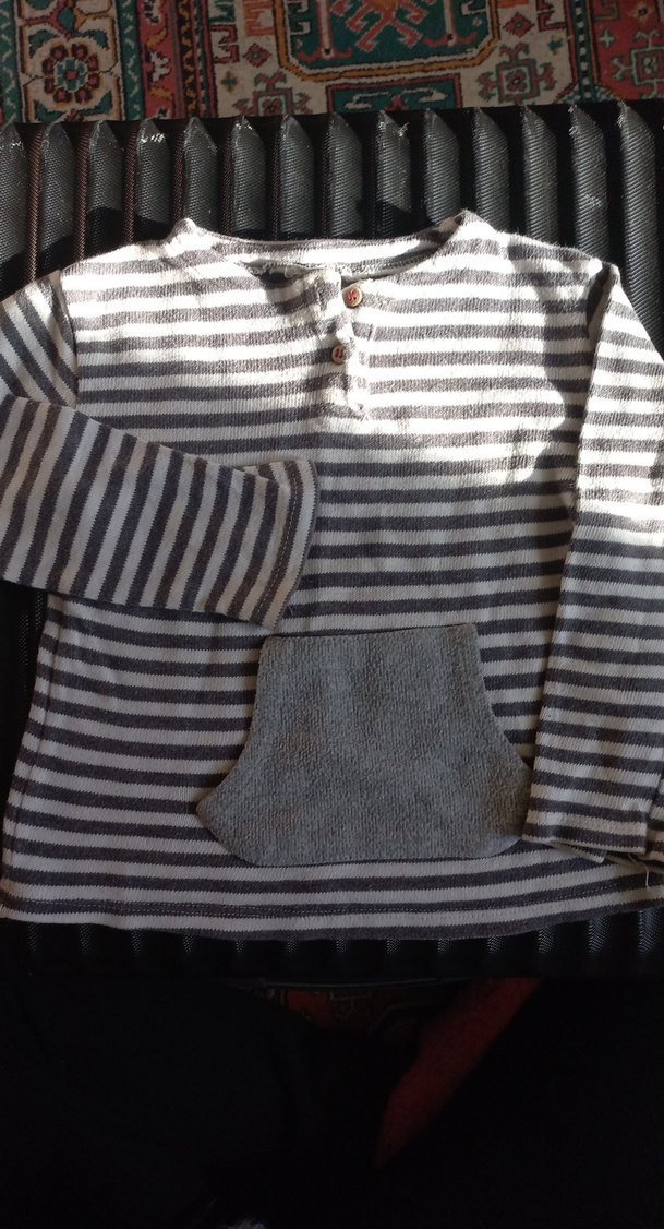 Erkek Çocuk Gri Düğmeli Sweatshirt - Görsel 3