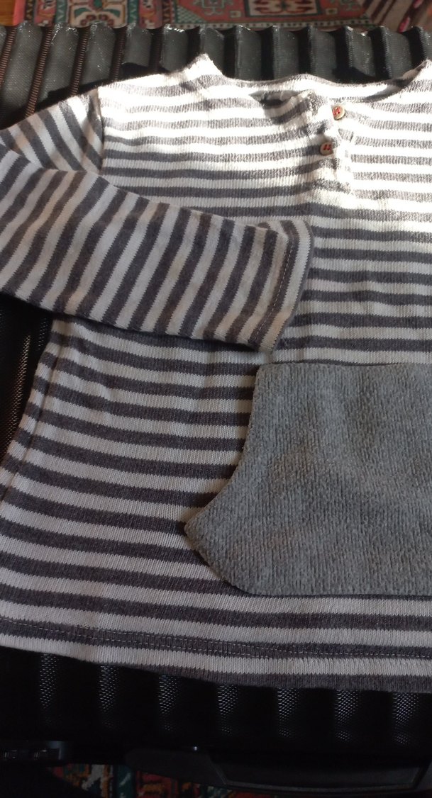 Erkek Çocuk Gri Düğmeli Sweatshirt - Görsel 4