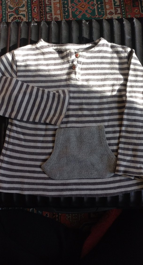 Erkek Çocuk Gri Düğmeli Sweatshirt - Görsel 2