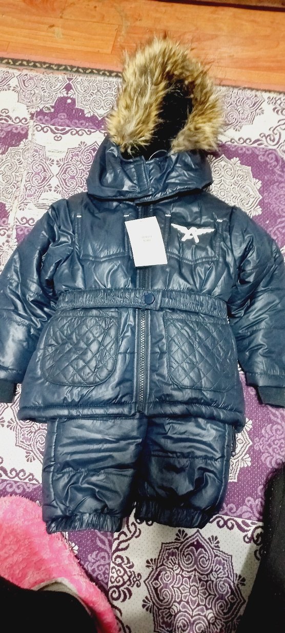 Kürklü Kapüşonlu Erkek Bebek Kış Tulumu - Görsel 2