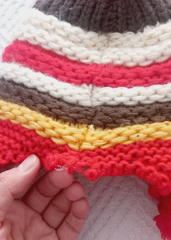 Renkli Nakışlı Çocuk Örgü Bere - Görsel 5