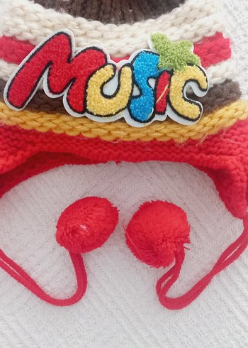 Renkli Nakışlı Çocuk Örgü Bere - Görsel 2