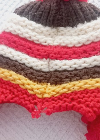 Renkli Nakışlı Çocuk Örgü Bere - Görsel 4