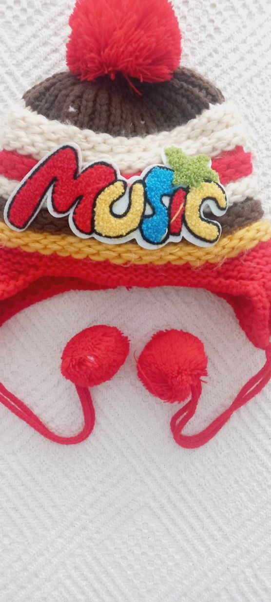 Renkli Nakışlı Çocuk Örgü Bere - Görsel 2