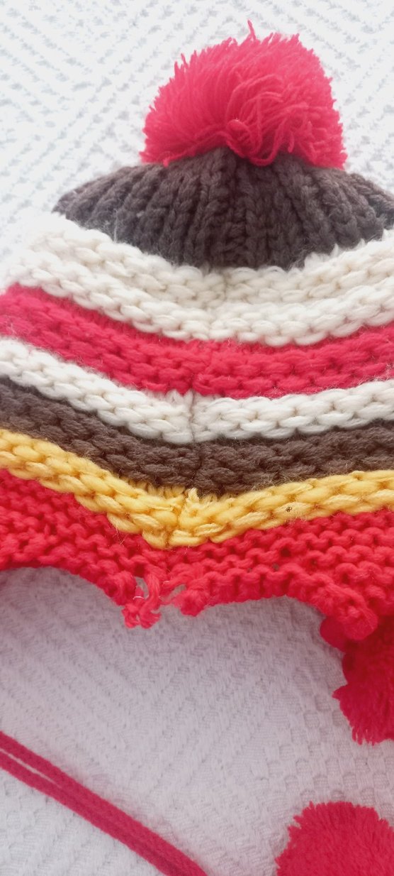 Renkli Nakışlı Çocuk Örgü Bere - Görsel 4