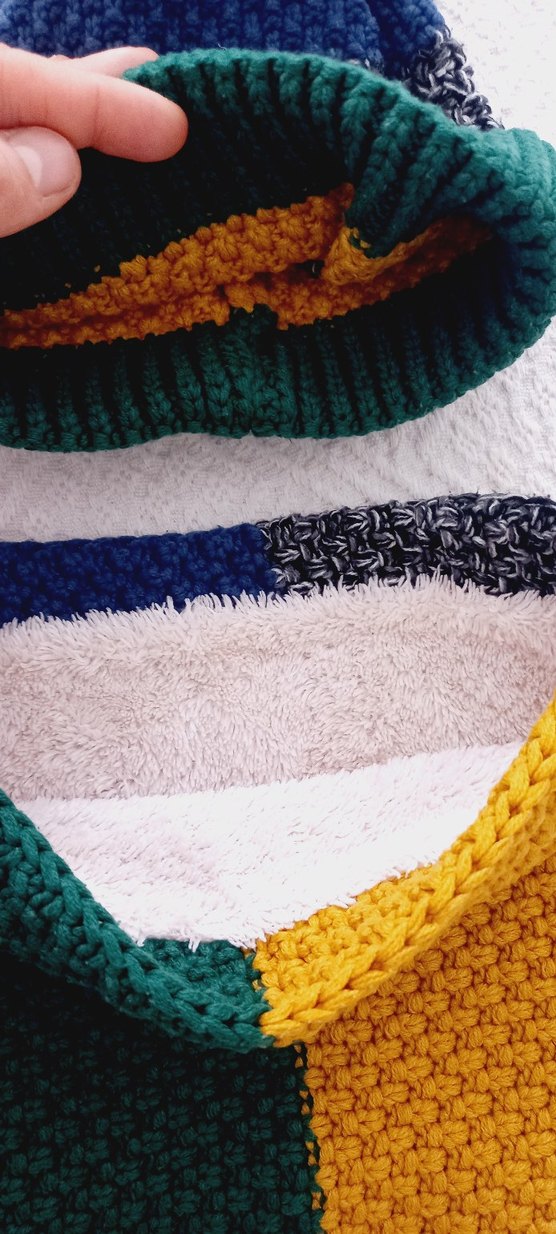 Renkli Bohem Örgü Bere ve Boyunluk Seti - Görsel 4