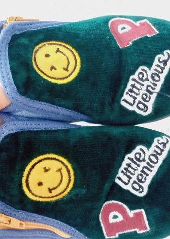 Renkli Erkek Çocuk Sıcak Terlikler Velcro - Görsel 6