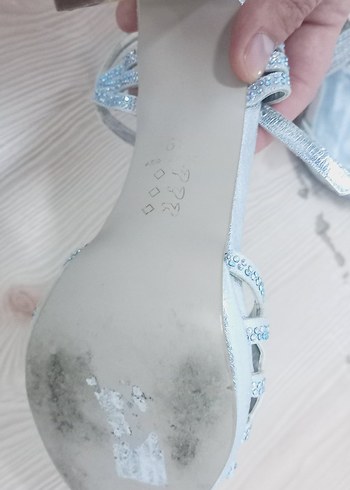 Mavi Parlak  Desenli Topuklu Kadın Ayakkabı - Görsel 5