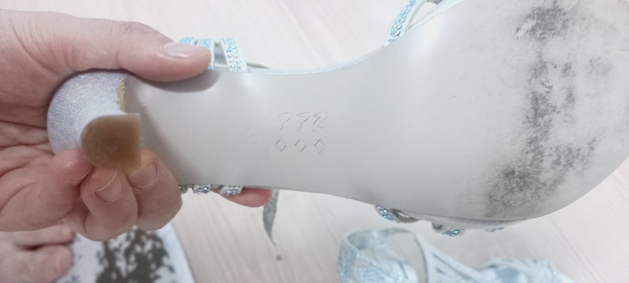 Mavi Parlak  Desenli Topuklu Kadın Ayakkabı - Görsel 4