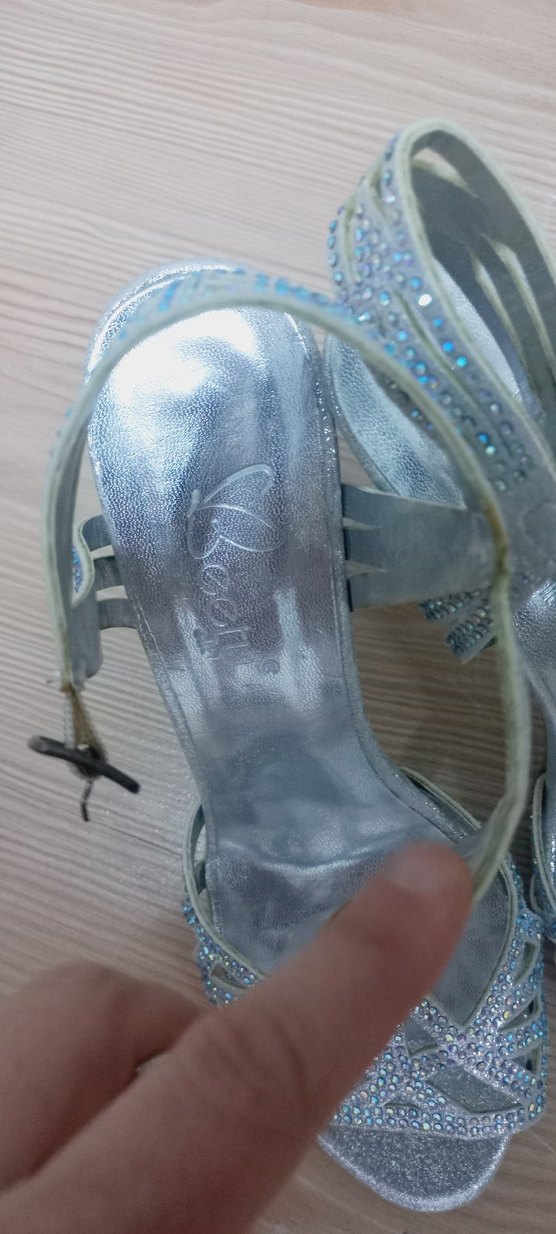 Mavi Parlak  Desenli Topuklu Kadın Ayakkabı - Görsel 2