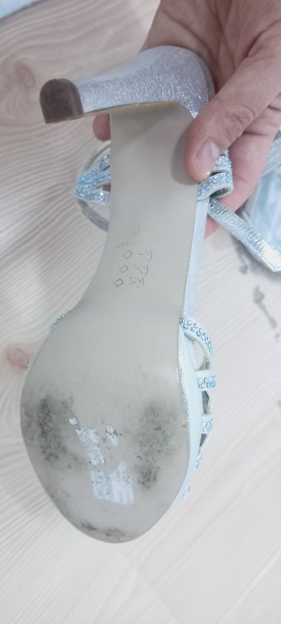 Mavi Parlak  Desenli Topuklu Kadın Ayakkabı - Görsel 5