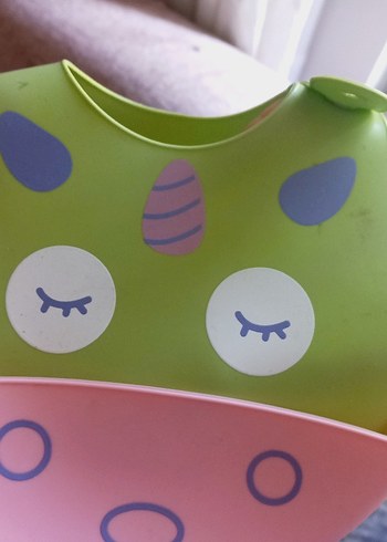 Yeşil ve Pembe Unicorn Desenli Bebek Önlüğü - Görsel 9