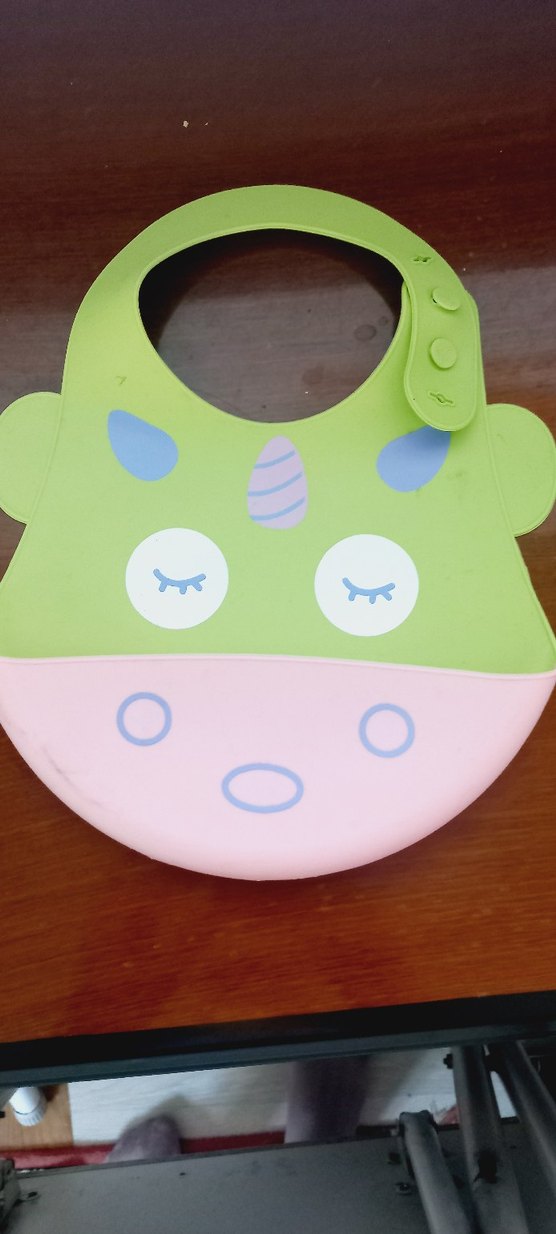 Yeşil ve Pembe Unicorn Desenli Bebek Önlüğü - Görsel 4