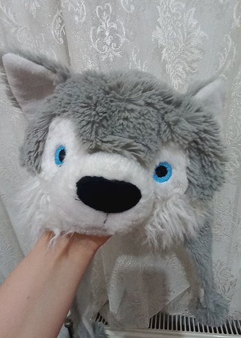 Gri Peluş Kurt  bere şapka 3 / 4 yaş - Görsel 4