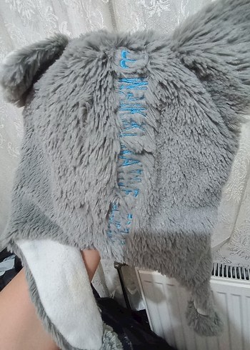 Gri Peluş Kurt  bere şapka 3 / 4 yaş - Görsel 6