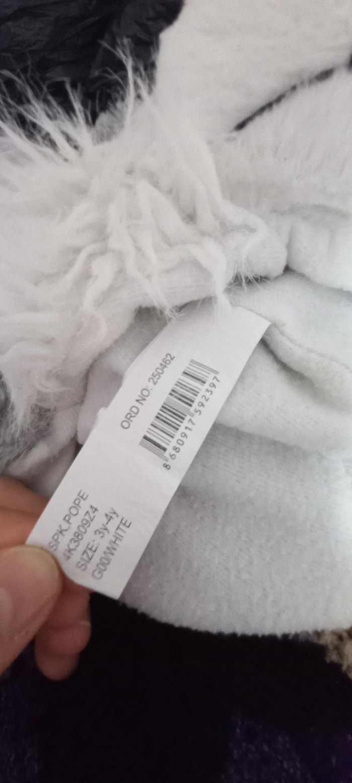 Gri Peluş Kurt  bere şapka 3 / 4 yaş - Görsel 5