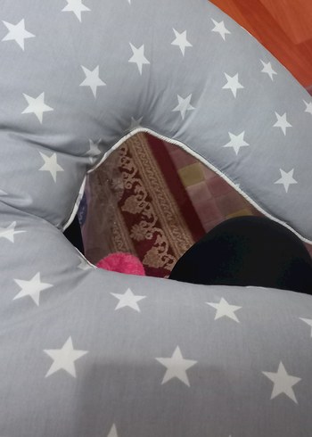 Büyük boy Gri Desenli Emzirme ve Hamilelik Yastığı - Görsel 3