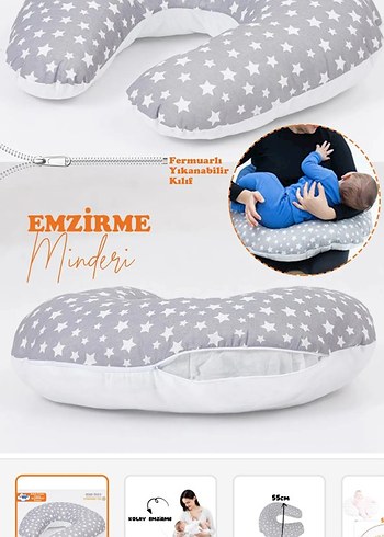 Büyük boy Gri Desenli Emzirme ve Hamilelik Yastığı - Görsel 2