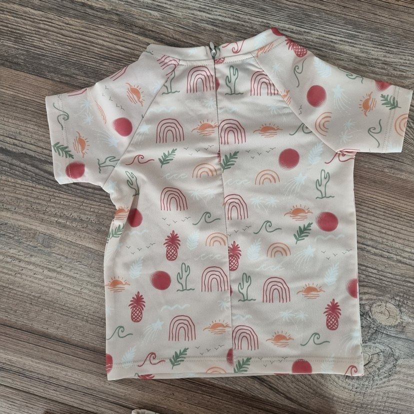 Pastel Desenli Kısa Kollu Erkek Bebek Mayo Takımı - Görsel 3