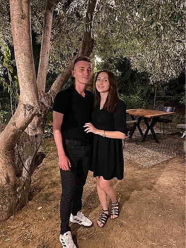s Beden Kısa siyah elbise