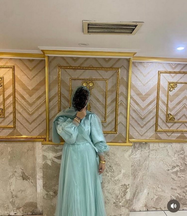 Uzun Turkuaz Bohem Stil Kadın Elbise - Görsel 2