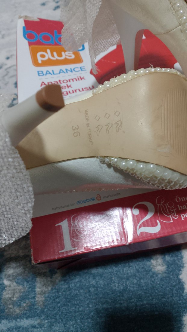 İşlemeli Fiyonklu Beyaz Dolgu Topuklu Gelin Ayakkabısı - Görsel 2