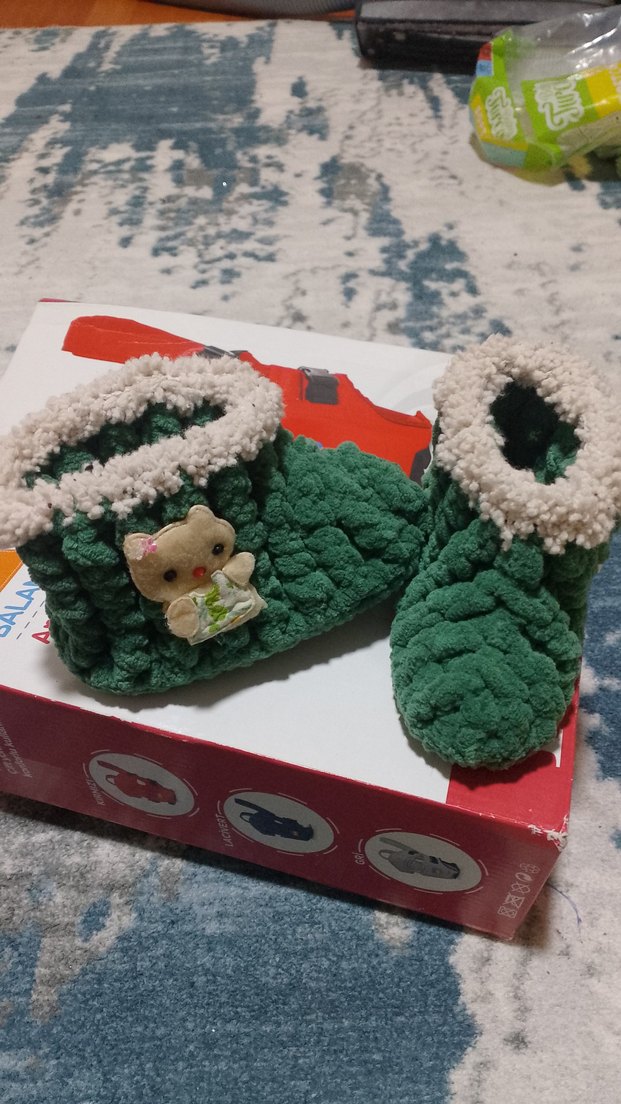 Kız Çocuk Bohem Örgü Sıcak Panduf - Görsel 2