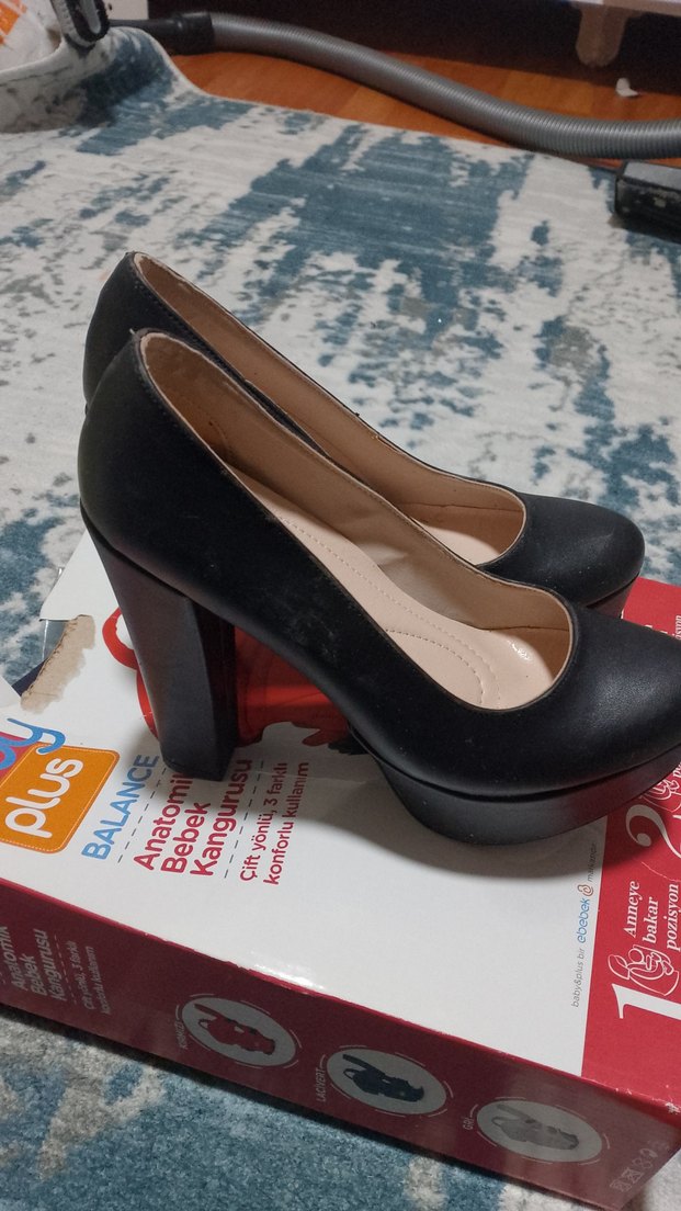 Siyah  Platform Topuklu Kadın Stiletto - Görsel 3