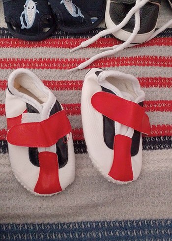 Renkli Erkek Bebek İlk Adım Ayakkabıları Velcro - Görsel 2