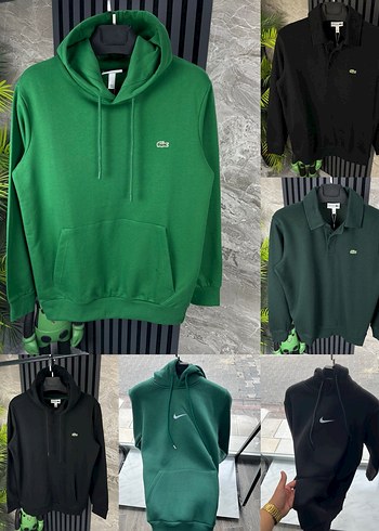 Erkek Yeşil Kapüşonlu Sweatshirt