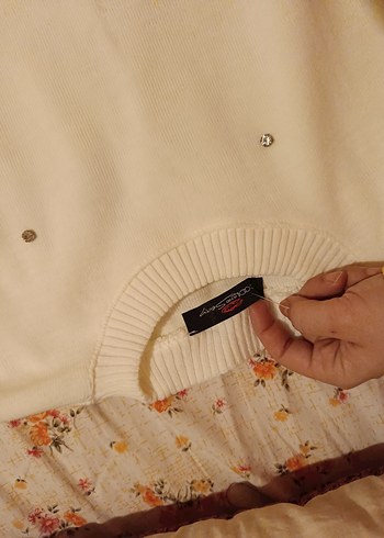 Beyaz V Yakalı Uzun Kollu alt üst takım triko - Görsel 8