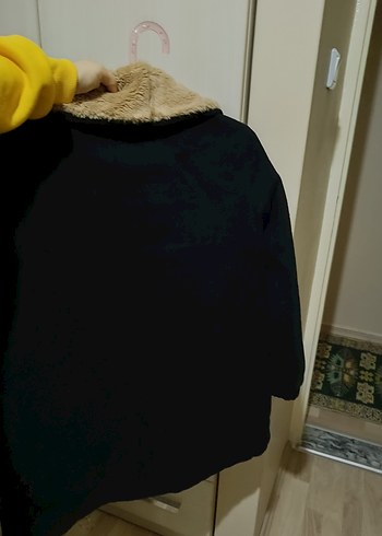 Siyah Süet, Kürklü Kadın Ceket - Görsel 3