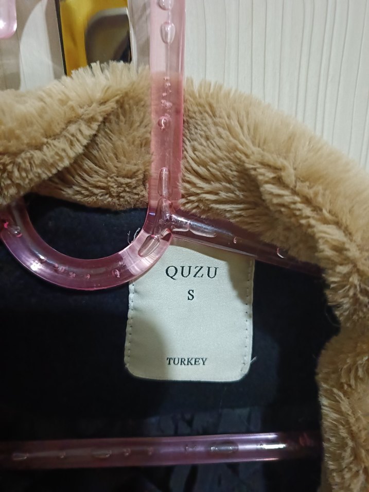 Siyah Süet, Kürklü Kadın Ceket - Görsel 2