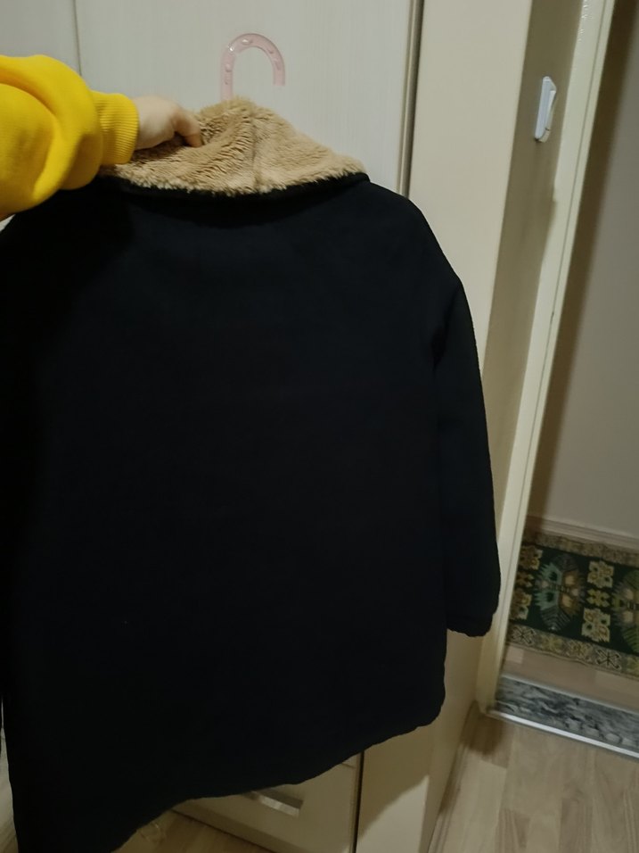 Siyah Süet, Kürklü Kadın Ceket - Görsel 3