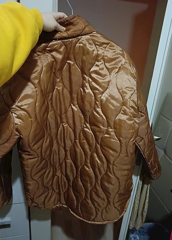 Bej Kısa Düğmeli Kadın Ceket kapitone - Görsel 6