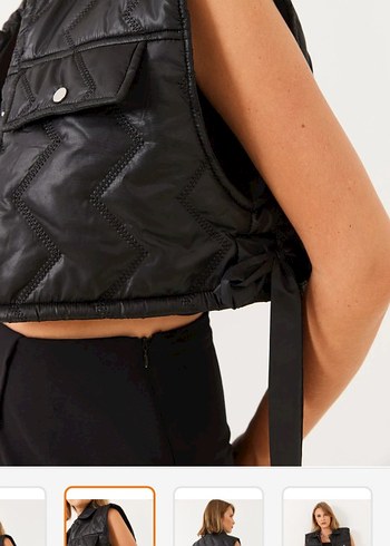 Siyah kısa yelek - Görsel 3