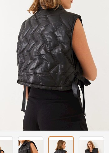 Siyah kısa yelek - Görsel 4