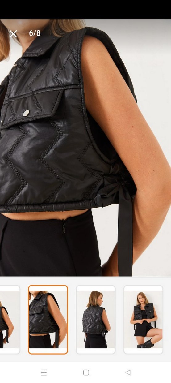 Siyah kısa yelek - Görsel 3