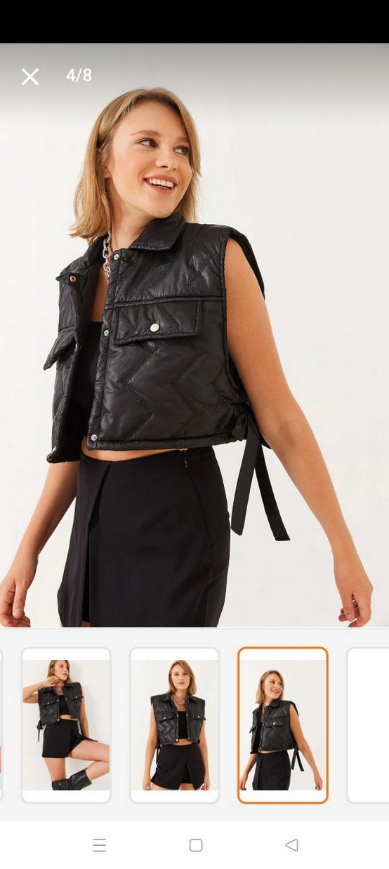 Siyah kısa yelek - Görsel 2